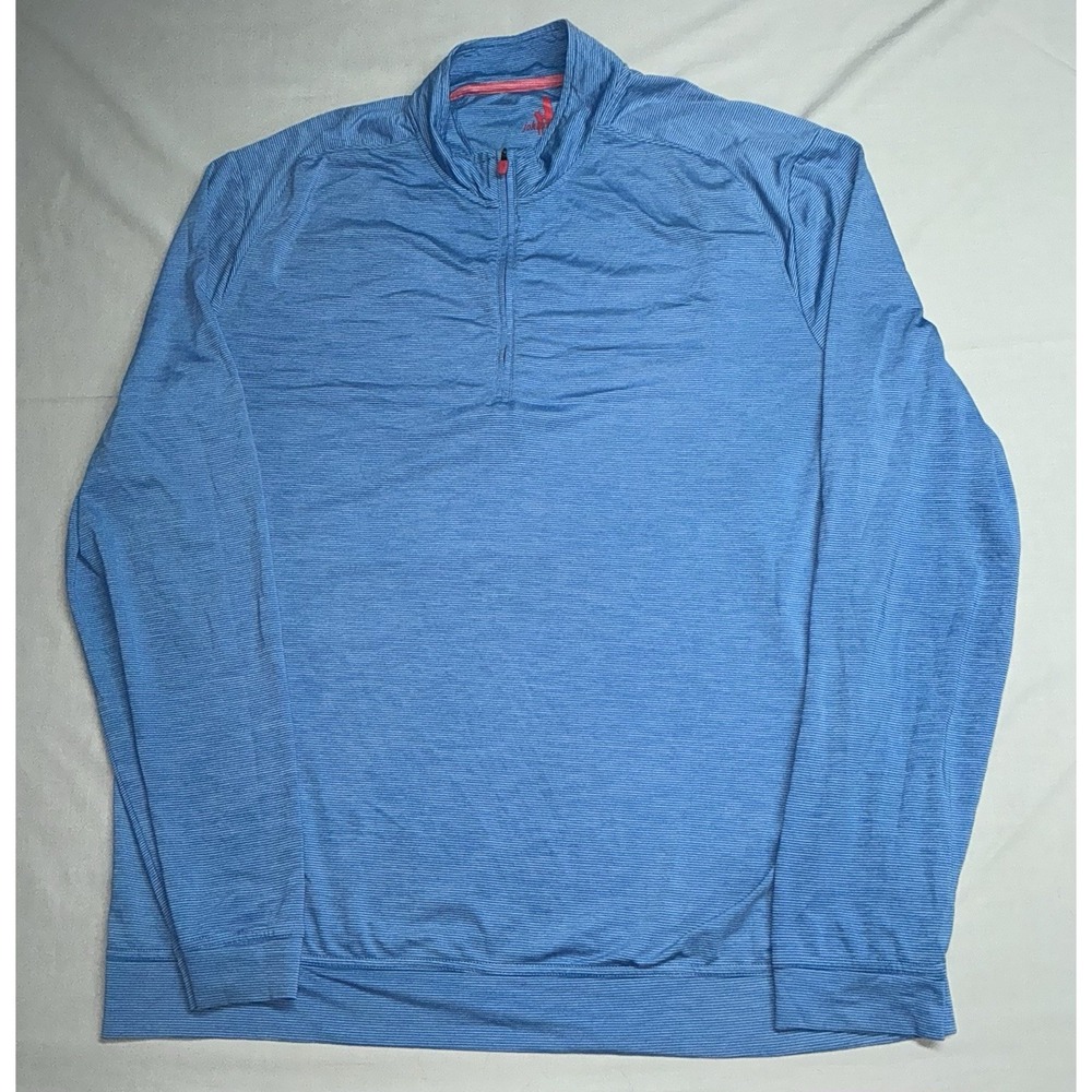 Johnnie O Shirt Mens XL Striped Stretch Quarter Zip Kinloch Golf Club Logo